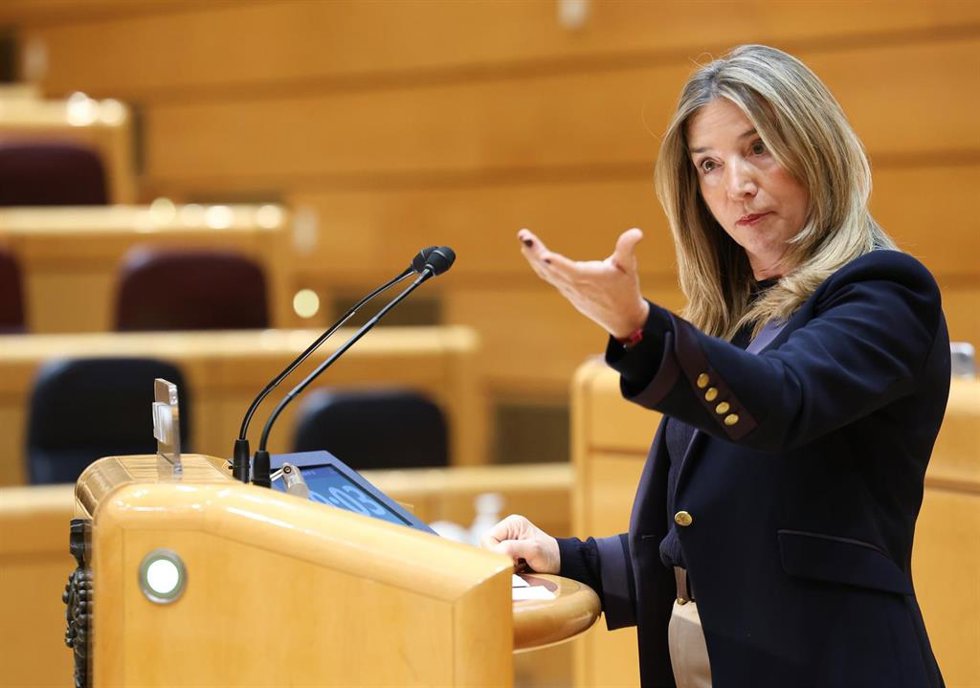 La portavoz del PP en el Senado, Alicia García, durante una sesión plenaria extraordinaria, en el Senado,a 15 de enero de 2026, en Madrid (España). 