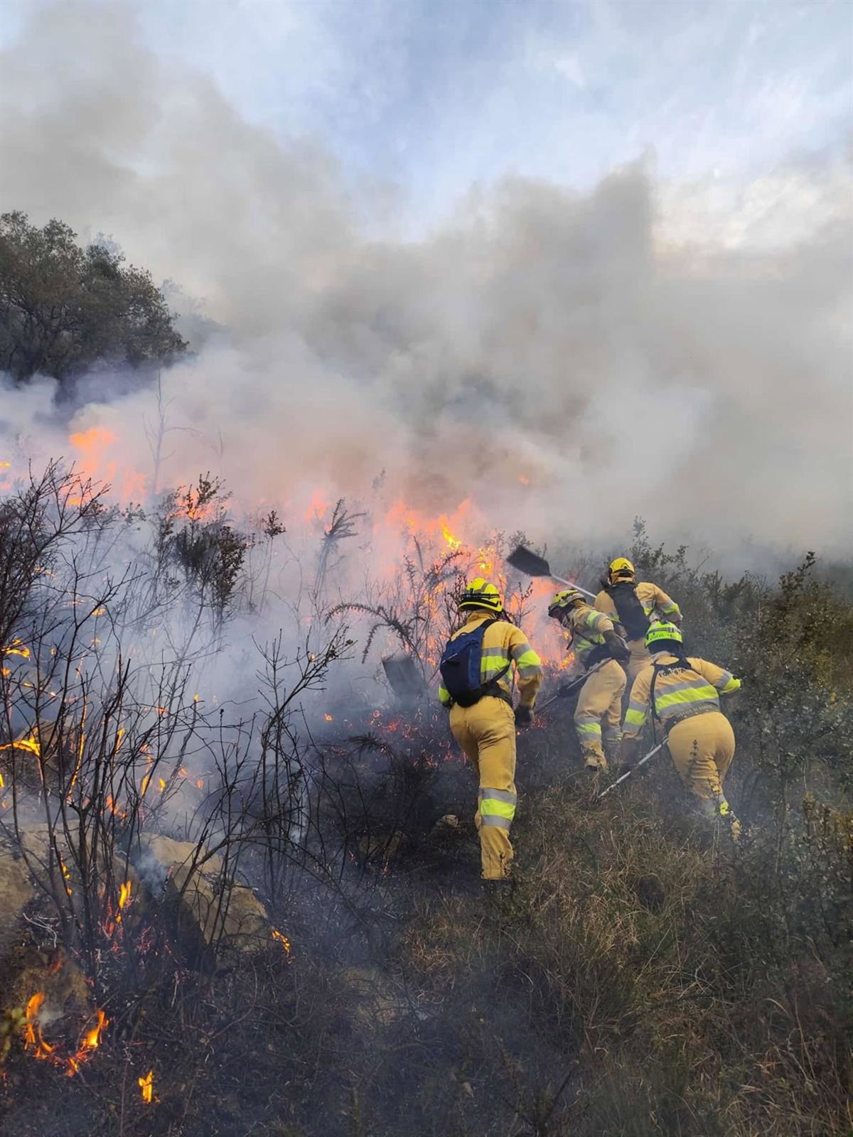 Extinguidos los tres incendios forestales registrados este jueves en Herrerías, Riotuerto y Cabuérniga