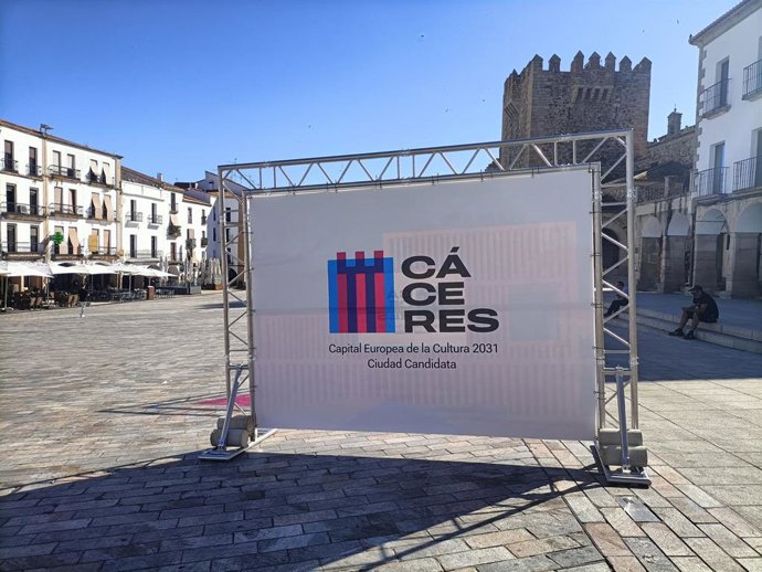 Archivo - Logotipo de la candidatura de Cáceres a Capital Europea de la Cultura en 2031