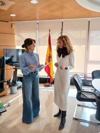 La delegada territorial de Fomento, Dolores Martínez, durante una reunión.