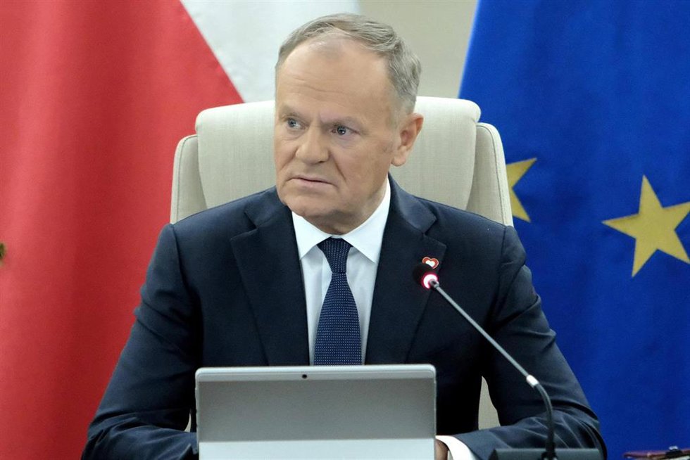 El primer ministro polaco, Donald Tusk en una intervención ante el consejo de ministros en Varsovia.