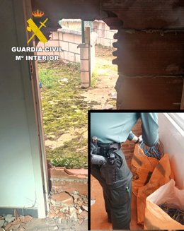La Guardia Civil sorprende a dos hombres robando cables de cobre de una vivienda abandonada de Arredondo