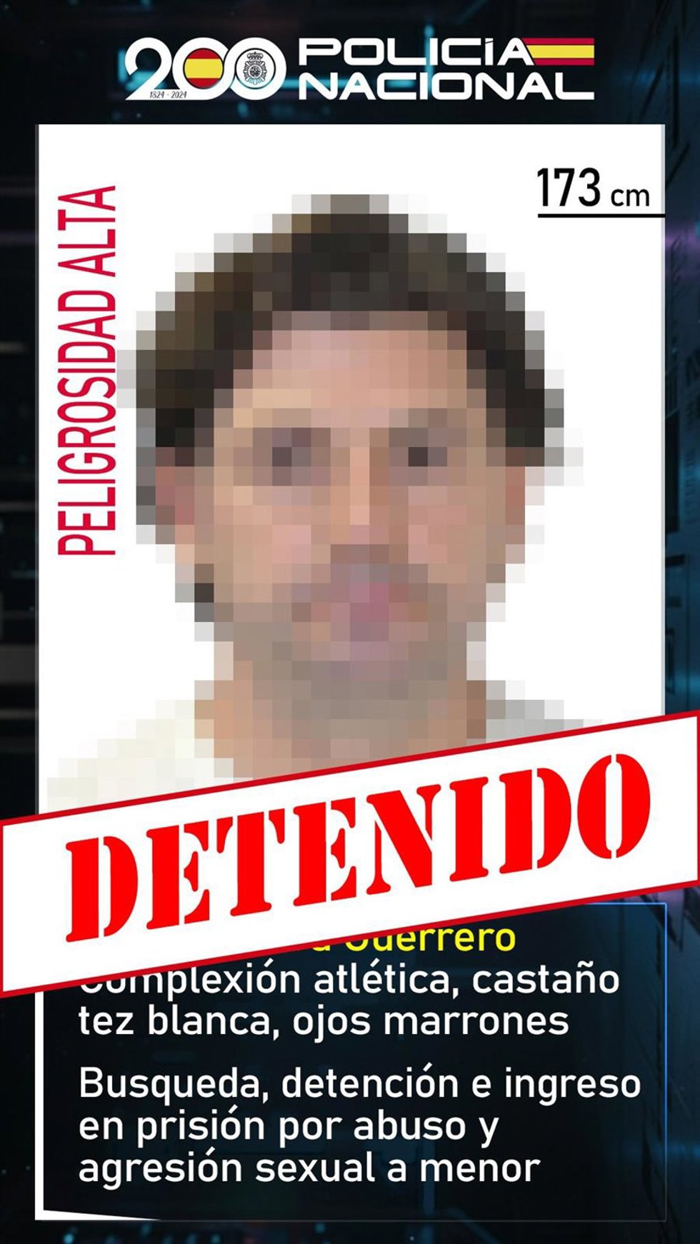 La Policía Nacional ha confirmado la detención en Managua (Nicaragua) de Juan Herrera Guerrero uno de los prófugos que formaba parte de la lista de "Los 10 más buscados".