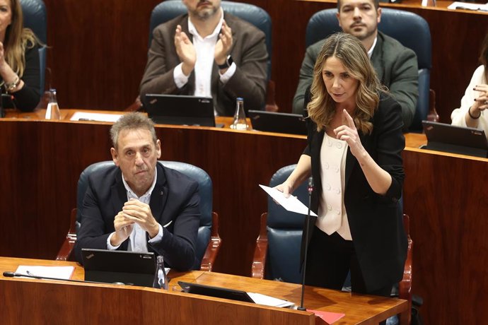 Archivo - La portavoz del PSOE en la Asamblea, Mar Espinar, interviene durante una sesión plenaria en la Asamblea de Madrid, a 11 de diciembre de 2025, en Madrid (España). La Asamblea de Madrid aprueba este jueves, con la mayoría absoluta del PP, la modif