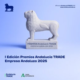 Imagen del galardón de los Premios Andalucía Trade Empresa Andaluza 2025.