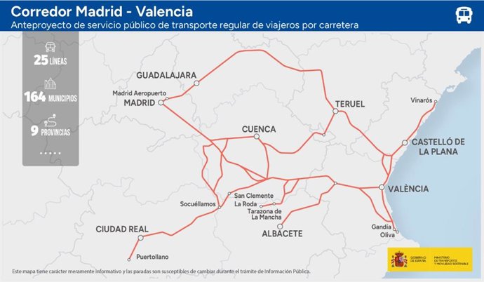 Corredor d'autobús de Madrid a València