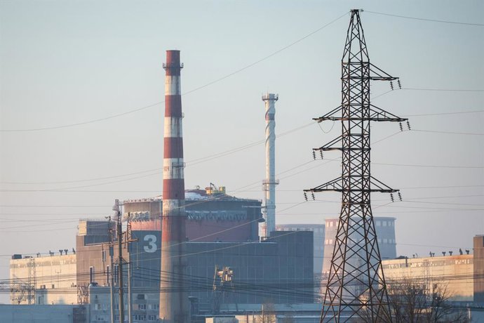 RUSSIA, ZAPOROZHYE REGION - JANUARY 12, 2026: A view of the Zaporozhye Nuclear Power Plant in Energodar