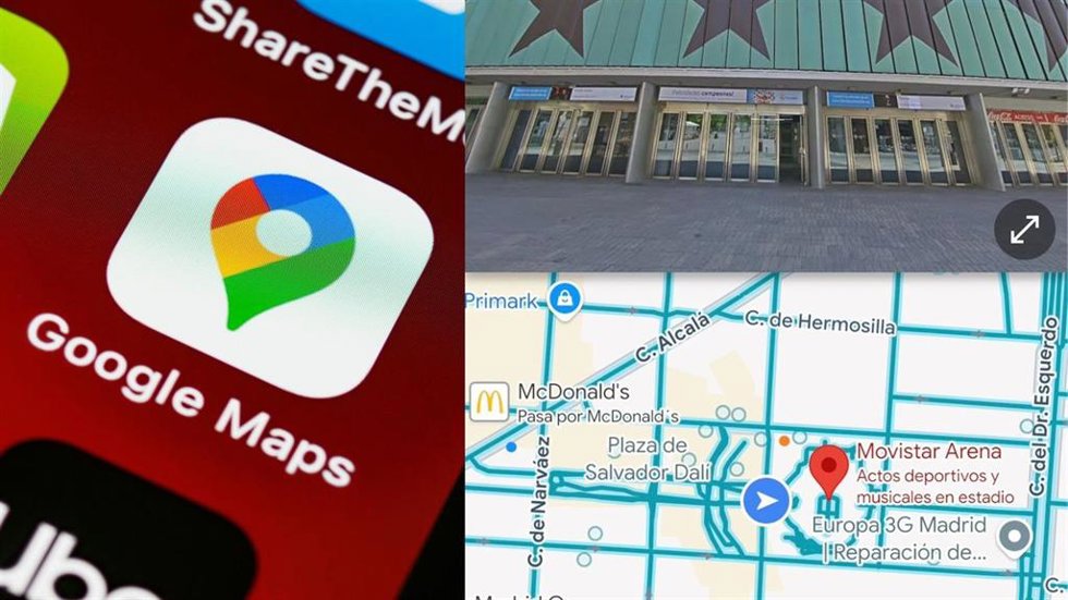 Ilustración de Google Maps y su función de pantalla dividida