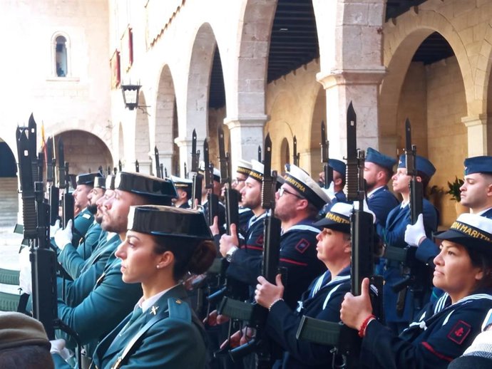 Celebración de la Pascua Militar en el Palacio de La Almudaina, en Palma.