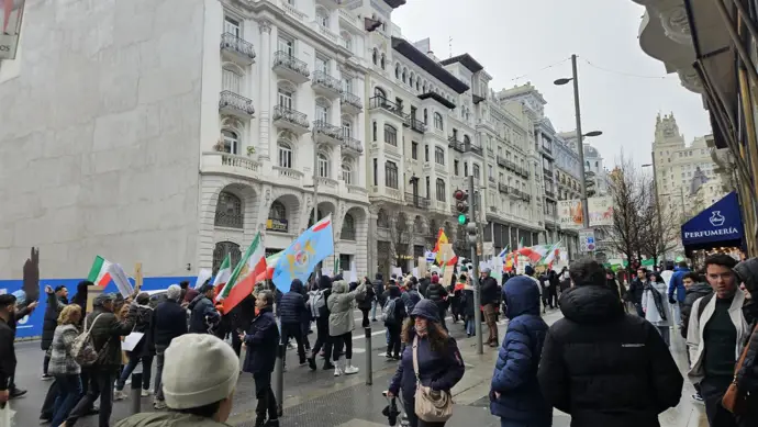 Marcha de apoyo a Reza Pahlavi en Madrid