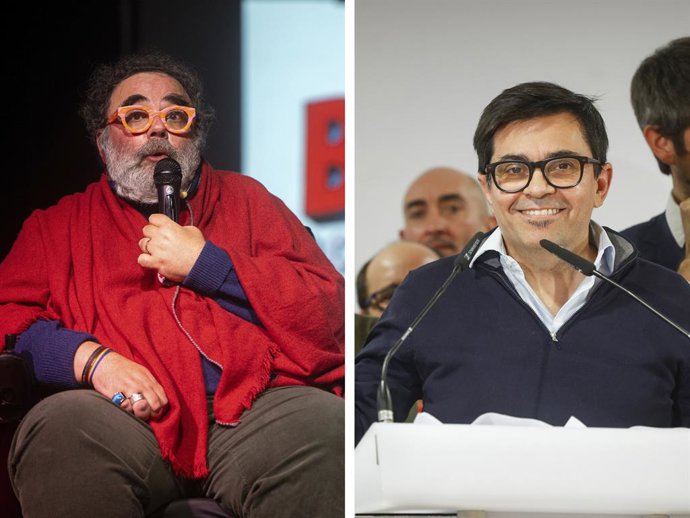 Bob Pop i Pisarello en les seves respectives presentacions de candidatura