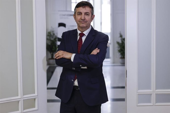 El presidente de la Confederación Empresarial de la Comunitat Valenciana (CEV), Vicente Lafuente, en una entrevista con Europa Press