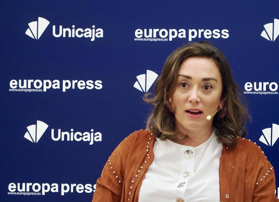 Archivo - La consejera de Agricultura, Ganadería y Desarrollo Rural de la Junta de Castilla y León, María González Corral, interviene durante un encuentro organizado por Europa Press.