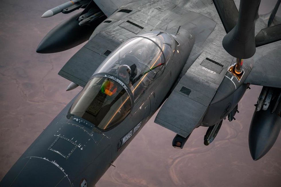 Archivo - Imagen de archivo de un avión de combate estadounidense 