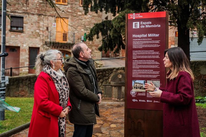 El conseller de Justícia i Qualitat Democràtica, Ramon Espadaler, en la inauguració d'un espai de memòria a Prats de Rei (Barcelona)