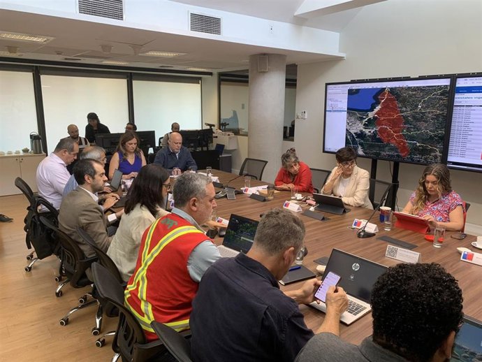 Gabinete de crisis por incendios en Chile, a 18 de enero de 2026