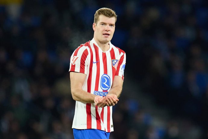 Alexander Sorloth con el Atlético de Madrid