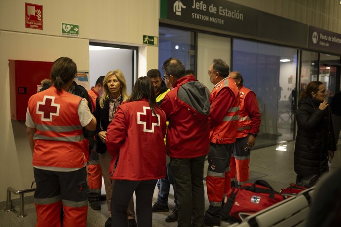 Imagen de servicios sanitarios en la estación de tren de Huelva.