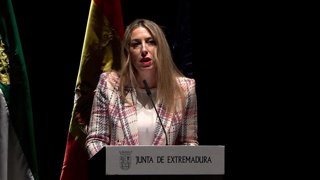 Archivo - Imagen de archivo de la presidenta de la Junta de Extremadura en funciones, María Guardiola