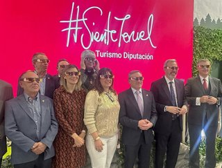 Imagen de la presentación de la oferta turística de Teruel el año pasado en Fitur.