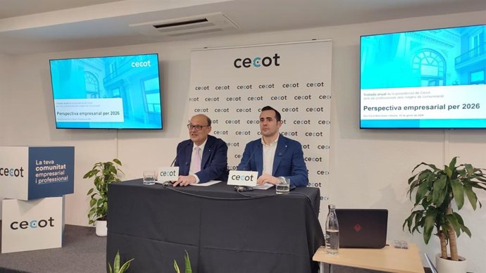 El presidente de la Cecot, Xavier Panés, y el secretario general, Oriol Alba.