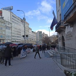 Protesta de pescadores ante la Delegación del Gobierno en A Coruña