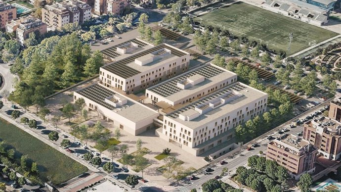 Maquete del proyecto del nuevo Campus Biosanitario de Ciudad Real.