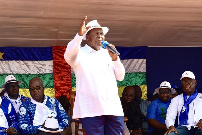 El presidente de República Centroafricana (RCA), Faustin-Archange Touadéra, dando un discurso en la capital, Bangui (archivo)