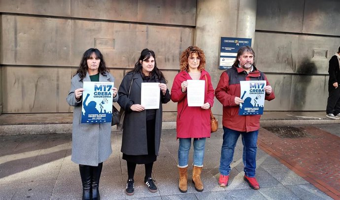 Sandra García (Steilas), Iratxe Delgado (LAB), Ane Zelaia (ELA) y Unzalu Salterain (Etxalde).