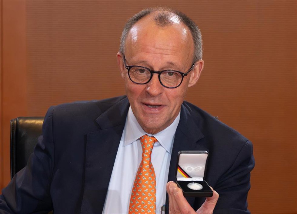 El canciller alemán, Friedrich Merz, en un acto en Berlín.
