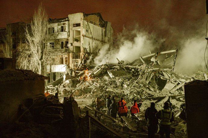 Imatge d'arxiu de les conseqüències d'un atac rus sobre Kharkiv.