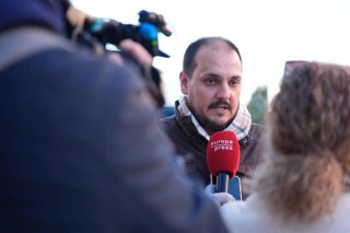 El alcalde de Adamuz, Rafael Ángel Moreno, atiende a Europa Press Televisión.