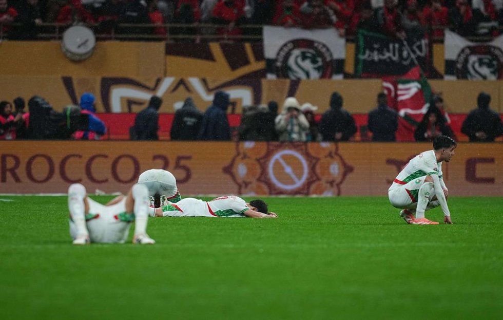 Los jugadores de la selección de Marruecos tras perder la Copa África 2026 ante Senegal