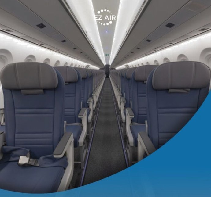 Interior de un avión diseñado y fabricado por EZ Air