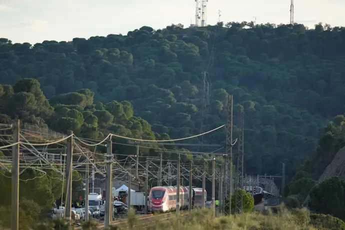 Zona del accidente ferroviario en Adamuz, Córdoba