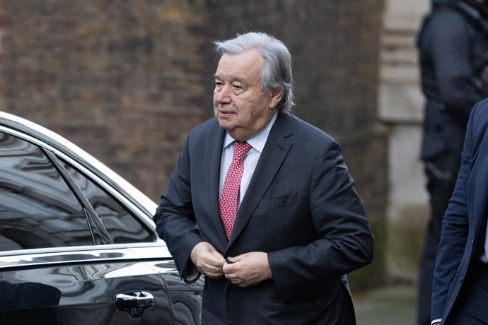 January 16, 2026, London, United Kingdom: UN Secretary-General Antonio Guterres seen at 10 Downing Street.