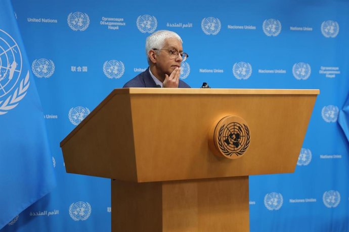 Archivo - Farhan Haq, el portavoz adjunto del secretario general de Naciones Unidas, António Guterres, en rueda de prensa