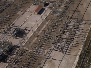 Archivo - Vista aérea de la subestación transformadora