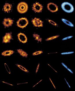 Recreación de discos de escombros tenues