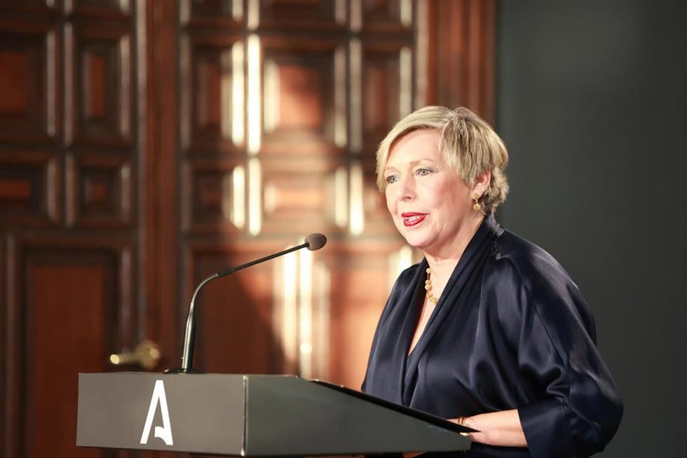 La rectora de la Universidad de Sevilla, Carmen Vargas, interviene durante el acto de toma de posesión en el Palacio de San Telmo.  A 08 de enero de 2026, en Sevilla(Andalucía, España). 