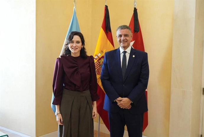 La presidenta de la Comunidad de Madrid, Isabel Díaz Ayuso, recibe al jefe de Gobierno de la Ciudad Autónoma de Buenos Aires (Argentina), Jorge Macri