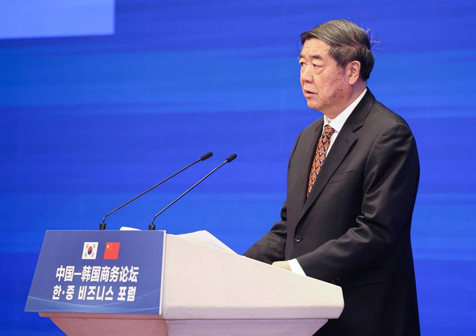 05 January 2026, China, Beijing: Chinese Vice Premier He Lifeng speaks during a forum between businesspeople of South Korea and China at the Diaoyutai State Guesthouse in Beijing. Photo: -/YNA/dpa