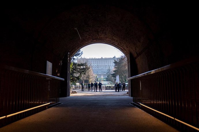 Reapertura del primer tramo del Túnel de Villanueva, a 20 de enero de 2026, en Madrid (España). Patrimonio Nacional ha reabierto el primer tramo del Túnel de Villanueva, también conocido como Túnel de Bonaparte.