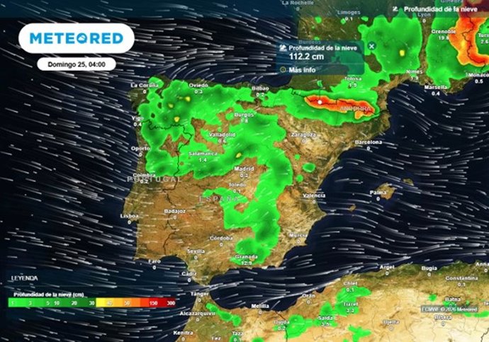 Previsión para el  fin de semana de Meteored.