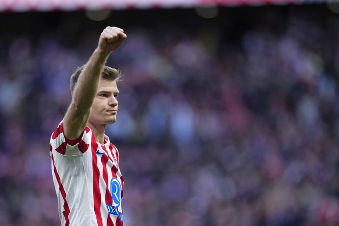 Alexander Sorloth of Atletico de Madrid celebrates a goal during the Spanish League, LaLiga EA Sports, football match played between Atletico de Madrid and Deportivo Alaves at Riyadh Air Metropolitano stadium on January 18, 2026, in Madrid, Spain.