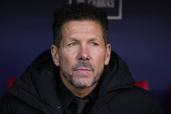 El entrenador del Atlético de Madrid, Diego Pablo Simeone, durante un partido de LaLiga EA Sports.