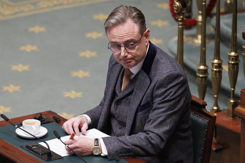 El primer ministro belga, Bart De Wever, interviene en la Cámara Federal. 