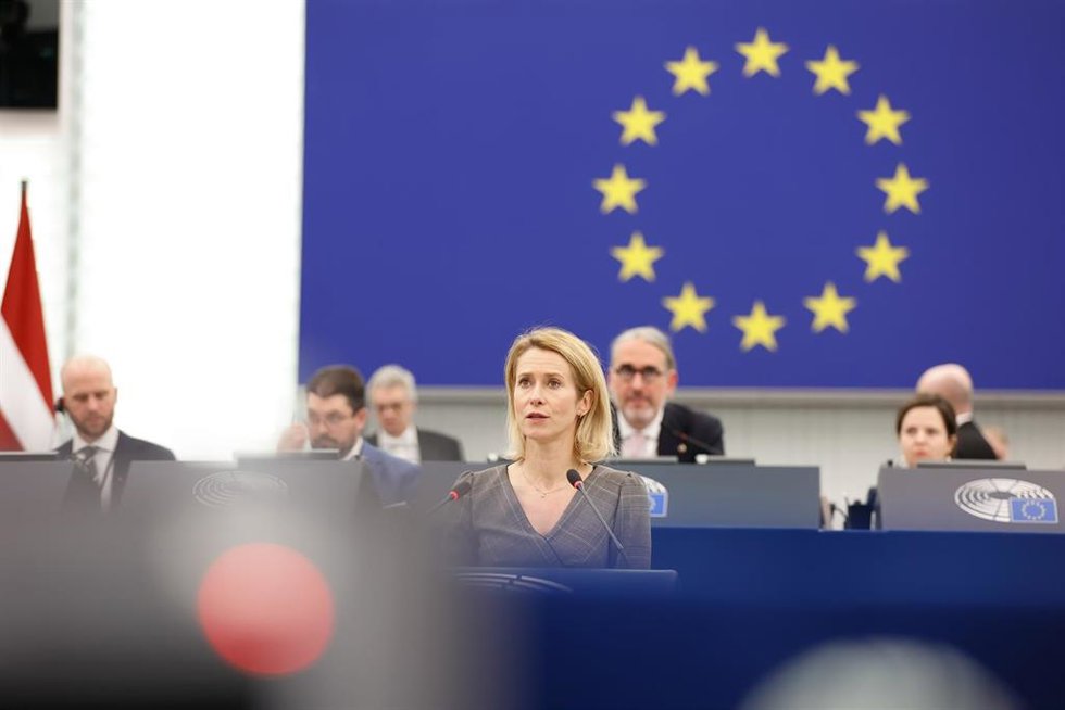 La Alta Representante de la Unión Europea para Asuntos Exteriores, Kaja Kallas, durante una sesión en el Parlamento Europeo