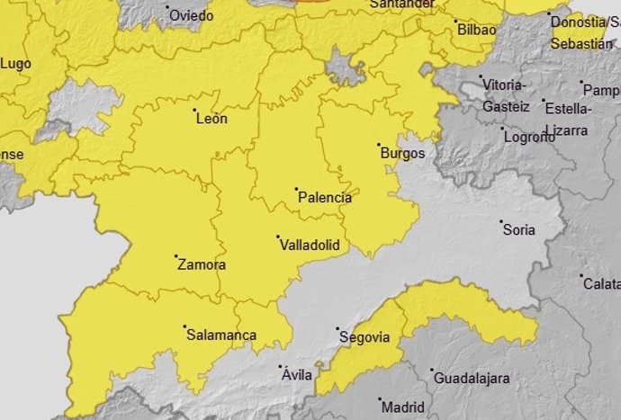 Avisos por nevadas para este miércoles en la comunidad de Castilla y León.