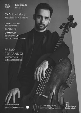 El Centro Cultural Miguel Delibes acoge el domingo el quinto recital del Ciclo de Recitales y Música de Cámara con el violonchelista Pablo Ferrández